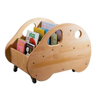 Profi Büchertaxi aus Holz auf Rädern